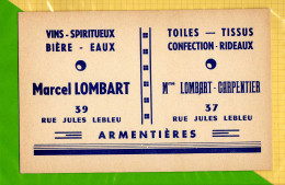 BUVARD & Blotting Paper : Vins Spiritueux Biere Eaux  Marcel LOMBART  Armentieres - Schnaps & Bier