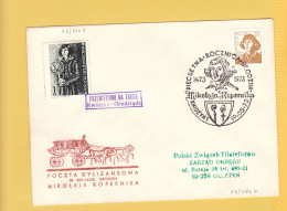 1973 Nicolaus Copernicus - Stagecoach Mail_ZOL_05_KWIDZYN - Brieven En Documenten