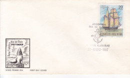 Argentina - 1967 - FDC - PEFIMAR Mar Del Plata - Schooner "Invencible" Stamp - Caja 30 - FDC