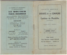 ANNUAIRE 1949 SOCIETE AMICALE DES ENFANTS DE LA COMMUNE DE CASTELNAU DE MANDAILLES ET DU CAMBON AVEYRON - Midi-Pyrénées