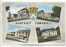 CPSM (77 Seine Et Marne) - PONTAULT COMBAULT - Mairie Eglise Château CANDAL Et Madame Sans-Gêne - Multivues Peu Commune - Pontault Combault