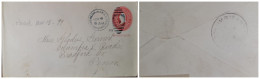 O) 1899 PORTO RICO. MIL STA N°4, USS OCCUPATION, WASHINGTON 2C Red, POSTAL STATIONERY CIRCULATED TO BRADFORD - Puerto Rico