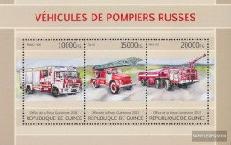 Guinea 9705-9707 Sheetlet (complete. Issue) Unmounted Mint / Never Hinged 2013 Russian Fire Truck - Guinée (1958-...)
