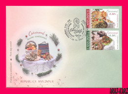 MOLDOVA 2023 Christmas Issue Traditional National Folk Food Cuisine Cooking FDC - Autres & Non Classés