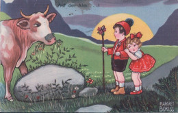 Margret Boriss, Enfants Et Vache Au Clair De Lune (379) - Boriss, Margret