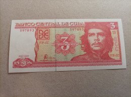 Billete De Cuba De 3 Pesos, Año 2005, UNC - Kuba