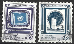 United Nations, Geneva 1991. Scott #207-8 (U) UN Postal Administration, 40th Anniv.  *Complete Set* - Gebruikt
