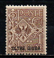 ITALIA - OLTRE GIUBA - 1925 - AQUILA REALE - STEMMA 1 CENT. - MNH - Oltre Giuba