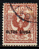 ITALIA - OLTRE GIUBA - 1925 - AQUILA REALE - STEMMA 2 CENT. - USATO - Oltre Giuba