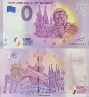 Vatikanstadt Souvenirschein 100. Geburtstag Papst Johannes Paul Bankfrisch 2020 0 Euro 100. Geburtstag Papst Johann - Vaticano (Ciudad Del)