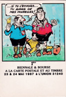 Rugby Dessin De Guy Balandra Annonçant La 1 ére BOURSE DE L'UNION 1987 - Rugby