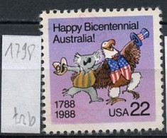 Etats Unis - Vereinigte Staaten - USA 1988 Y&T N°1798 - Michel N°1963 (o) - 22c Australie - Gebraucht