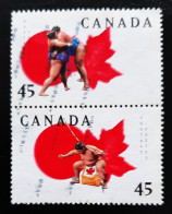 Canada 1998  USED  Sc 1724a    2 X 45c  Sumo, Setenant Pair - Oblitérés