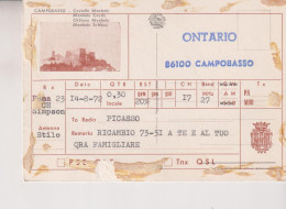 CAMPOBASSO QSL  ONTARIO TO RADIO  PICASSO - Campobasso