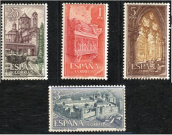 Spain 1963 Poblet Cistenierzer Cloister 4 Values MNH Tomb Of King Martin I Of Aragon - Abadías Y Monasterios