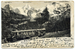 LA SUISSE : MURREN ELECTR. BAHN / MATTEN POSTMARK / BINIC, ST BRIEUC, PLACE DE L'EGLISE (MORACHE) - Mürren