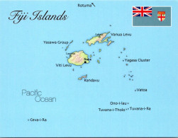 20-1-2024 (1 X 3) Flags & Map - 2 Postcards - (Pacific Region) Fiji & Cook Islands - Andere & Zonder Classificatie