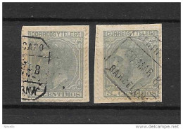 LOTE 2172     ///   (C010)  ESPAÑA  1879      EDIFIL Nº: 201 DOS CERTIFICADOS EN PAPEL - Usati