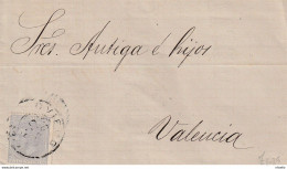 LOTE 2172   // (C110)  ESPAÑA 1880-CARTA-Edifil: 204. ALFONSO XII. OVIEDO A VALENCIA - Storia Postale