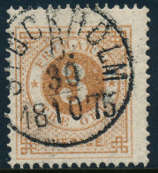 Sweden Suède Sverige: Facit 17f, 3ö Orange-brown Ringtyp P.14, F Used STOCKHOLM C Cancel (DCSV00476) - 1872-1891 Ringtyp