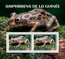 GUINEA GUINEE 2023 M/S 2V - FROGS FROG AMPHIBIANS AMPHIBIENS GRENOUILLE GRENOUILLES  - MNH - Rane