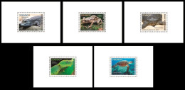 GUINEA GUINEE 2023 SET 5 SHEETS - REPTILES FROGS TURTLES TURTLE CROCODILES SNAKES TORTUES SERPENTS - LUXE MNH - Rane