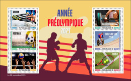 GUINEA 2023 M/S 6V OLYMPIC GAMES PARIS 2024 - ROWING FOOTBALL VOLLEYBALL TENNIS CYCLING WEIGHTLIFTING BOXING AVIRON MNH - Verano 2024 : París