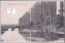 BUEIL- PAYSAGE AU BORD DE L EURE- LES BOVINS A L HEURE DE LA SOIF - Autres & Non Classés