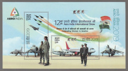 India 12th Aero India 2019 Miniature Sheet Mint Good Condition Back Side Also (pms193) - Neufs