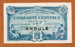 1914-1918 // C.D.C. // TARN (Albi) // Décembre 1917 // Cinquante Centimes // Sans Filigrane // ANNULE - Chambre De Commerce