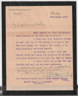 India 1937 Letter From Premchand Roychand & Sons HIS HIGHNESS NAWAB TALEY MOHMED KHANJI   Palace Palanpur  (209) - Familias Reales