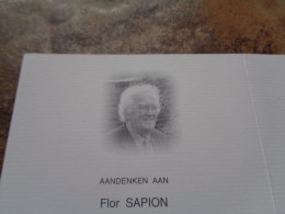 Doodsprentje/Bidprentje   Flor SAPION    1934-2005 - Religion & Esotérisme