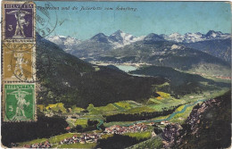 Pontresina Und Die Julierkette Vom Schafberg 1911 - Pontresina