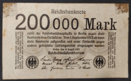 Alemania (Germany) – Billete Banknote De 200.000 Mark – 1923 - Autres & Non Classés
