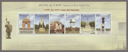 India Indian War Memorials 2019 Miniature Sheet Mint Good Condition Back Side Also (pms202) - Unused Stamps