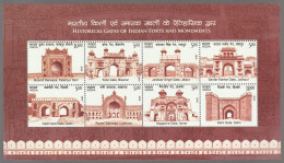 India Historical Gates Of Indian Forts And Monuments 2019 Miniature Sheet Mint Good Condition Back Side Also (pms208) - Unused Stamps