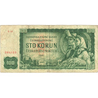 Billet, Tchécoslovaquie, 100 Korun, 1961, Undated (1961), KM:91c, AB - Tchécoslovaquie