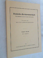 Deutsches Rechtswörterbuch - Band IX Heft 3/4 - Droit