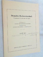 Deutsches Rechtswörterbuch ; Band VII - Heft 4 - Rechten