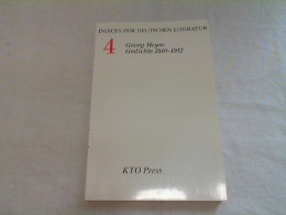 Index Zu Georg Heym, Gedichte 1910-1912. - Sonstige & Ohne Zuordnung