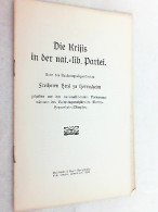 Die Krisis In Der National-liberalen Partei. Rede Des Reichstagsabgeordneten Freiherrn Hyl Zu Herrnsheim Gehal - Politique Contemporaine