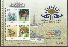 India INDIPEX - Asiana 2000 Miniature Sheet Mint Good Condition Back Side Also (pms9) - Unused Stamps