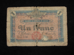 1 Franc Chambre De Commerce De COGNAC  1921  **** EN ACHAT IMMEDIAT **** - Handelskammer