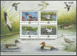 India Migratory Birds 2000 Miniature Sheet Mint Good Condition Back Side Also (pms10) - Unused Stamps