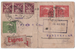 Courrier  Tchécoslovaquie  1920  Oblitération Express ( Double Et Triple Timbres ) - Oblitérés