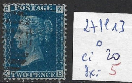 GRANDE-BRETAGNE 27 Planche 13 Oblitéré  Côte 20 € - Used Stamps