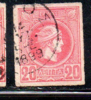 GREECE GRECIA HELLAS 1888 1895 HERMES MERCURY MERCURIO LEPTA 20l USED USATO OBLITERE' - Used Stamps