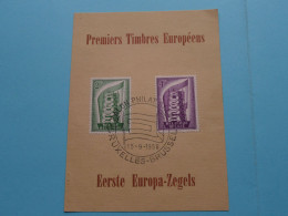 Premiers Timbres Européens 15-9-1956 Eerste EUROPA-Zegels ( Voir / Zie SCANS ) Blanco Rug ! - Cartes Souvenir – Emissions Communes [HK]