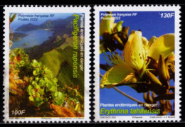 XK0247 Polynesia 2022 Unique Plant And Flower 1 Stained 2V MNH - Altri & Non Classificati