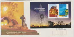 Australia 2009 Queensland 150 Years Miniature Sheet, First Day Cover - Bolli E Annullamenti